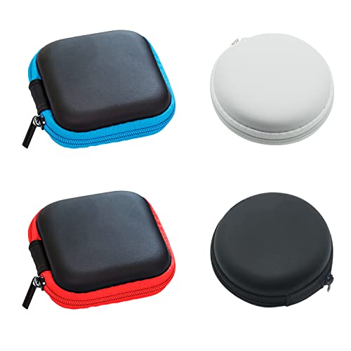 4 x Kopfhörer-Boxen, multifunktionale Aufbewahrungstasche für Kopfhörer, tragbare Aufbewahrungsbox, Schutztasche für Kopfhörer (2 Stile und 4 Farben) von PFLYPF