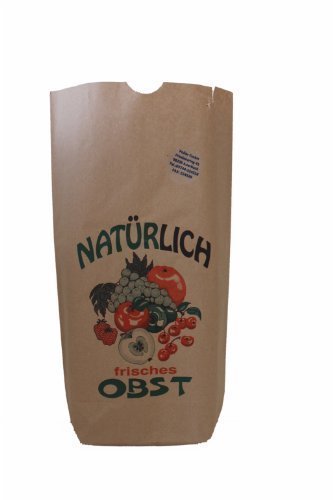 Kreuzbodenbeutel - OBST - aus Papier - GEFÄDELT - 17 x 26 cm für 1 kg (1000 Stück) von PGV