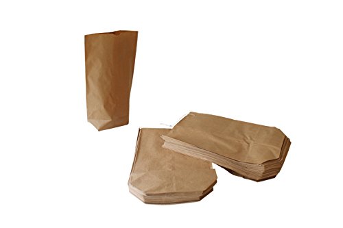 Kreuzbodenbeutel aus Papier - BRAUN - GEFÄDELT - 19 x 29 cm für 1,5 kg (500 Stück) von PGV