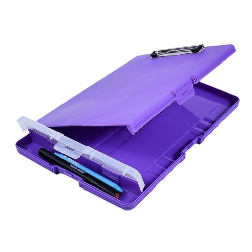 1 Stück Multifunktionale Schreibtafel mit Haken, Einzelkraftklemme, Aktenbox, Schreibtafelklemme, Tragbarer Materialordner(Purple) von PGVXEM