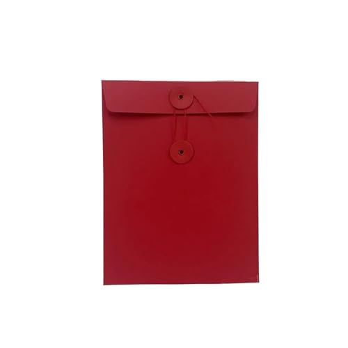 50 Stück einfarbige Aktentaschen, leere Aufbewahrungstaschen aus Kraftpapier for Postkarten, A5, A6, A7, bodenlose Umschlagschlaufen, Seil-Aufbewahrungstaschen for Karten(Red,210x145mm) von PGVXEM