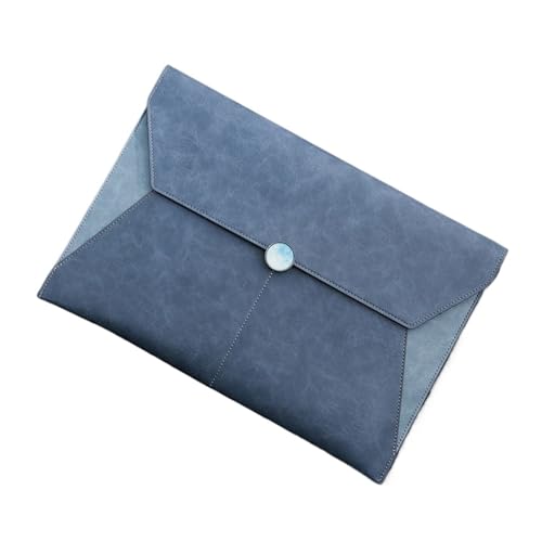 A4-Dateiordner aus Leder mit großer Kapazität, Dokumententasche, Business-Aktentasche, wasserdichte Laptop-Hüllen, Büro-Organizer(Blue B) von PGVXEM