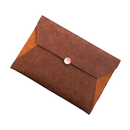 A4-Dateiordner aus Leder mit großer Kapazität, Dokumententasche, Business-Aktentasche, wasserdichte Laptop-Hüllen, Büro-Organizer(Brown B) von PGVXEM