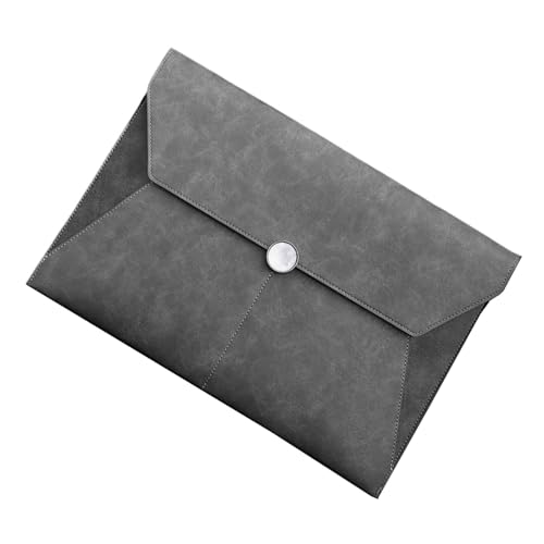 A4-Dateiordner aus Leder mit großer Kapazität, Dokumententasche, Business-Aktentasche, wasserdichte Laptop-Hüllen, Büro-Organizer(Grey B) von PGVXEM