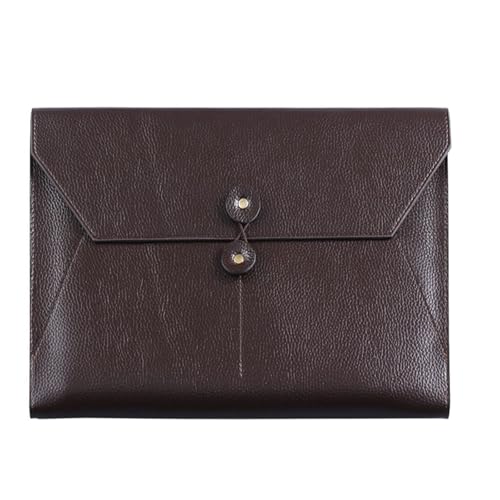 Aktenordner aus Kunstleder, große Kapazität, Dokumententasche mit Riemenschnalle, wasserdicht, for Unternehmen, Aktentasche, Büro, Vertrag, Rechnung, Organizer(Brown) von PGVXEM
