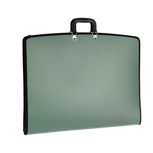 Tragbare Aktentasche mit großem Fassungsvermögen, A3, Mal- und Kunsttasche, Skizzenpapier-Aufbewahrung, Outdoor-Fotoauswahl(Green) von PGVXEM