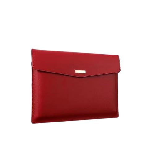 Wasserdichte Aktentasche aus Leder, A4, Business-Aktentasche, Aktenordner, Datendokumente, Papier-Organizer, Aufbewahrungstasche, Schule, Büro, Schreibwaren(Red) von PGVXEM