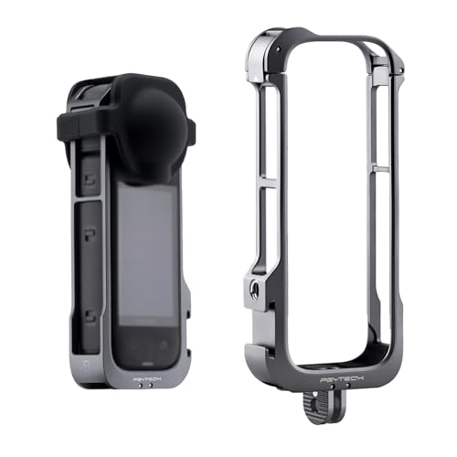 PGYTECH Aluminium Käfig für Insta360 X4 Kameratasche mit Silikonobjektivabdeckung Utility-Rahmen-Rig Gehäuse mit 1/4"-Gewinden, Cold Shoe Mount Action-Kamera-Zubehör von PGYTECH