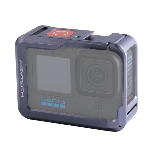 PGYTECH Kamerakäfig für Gopro 12 GoPro 11, Aluminiumlegierung, schützender Vlogging Kamerahmen für Gopro, magnetischer Schnellkupplung, 6,35 mm Gewindeanschluss für Mikrofon, Kameralicht von PGYTECH