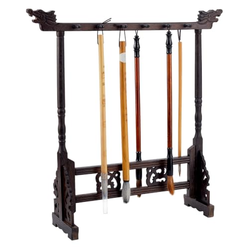 PH PandaHall 12-Stift Holz Kalligraphie Pinselhalter Chinesische Pinsel Aufhänger Japanischer Kalligraphie-Stiftständer Schnitzerei Malerei Rack für Schreibstudenten Anfänger PH PandaHall 12-Stift Holz Kalligraphie Pinselhalter Chinesische Pinsel Aufhänger Japanischer Kalligraphie-Stiftständer Schnitzerei Malerei Rack für Schreibstudenten Anfänger von PH PandaHall