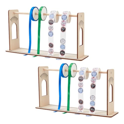 PH PandaHall 2er-Pack Aufkleber-Rollenhalter, Einstellbare hölzerne Etikett Etikettenspender Etikett Veranstalter Stand Desktop Aufkleber Klebebandhalter Farbband-Halter, 39x11.5x21cm PH PandaHall 2er-Pack Aufkleber-Rollenhalter, Einstellbare hölzerne Etikett Etikettenspender Etikett Veranstalter Stand Desktop Aufkleber Klebebandhalter Farbband-Halter, 39x11.5x21cm von PH PandaHall