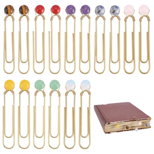PH PandaHall 8 Stile Papierklammern 16 Stück Lesezeichen-Klammer 5.8cm große Büroklammer mit Naturstein Planerklammer Metall-Buchanhänger für Lehrer Studenten Schule Schreibwaren Notebook Zubehör PH PandaHall 8 Stile Papierklammern 16 Stück Lesezeichen-Klammer 5.8cm große Büroklammer mit Naturstein Planerklammer Metall-Buchanhänger für Lehrer Studenten Schule Schreibwaren Notebook Zubehör von PH PandaHall