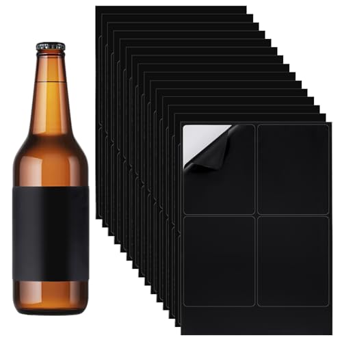 PH PandaHall 80 Stück Blanko Weinetiketten Für Flaschen 21x30cm PVC Schwarz Weinflaschenetiketten Für Wein Hochzeit Verlobung Jahrestag Cocktailparty von PH PandaHall