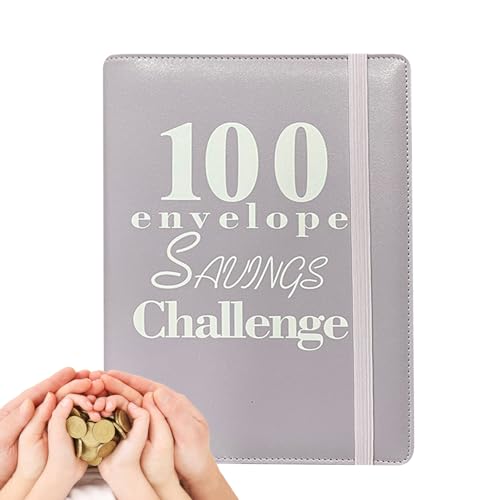 100 Umschläge Challenge Binder, A5 Geld sparen Budget Binder mit Cash Envelopes Sparbinder und Herausforderungen, Geldumschläge für Bargeld, Geld sparen von PHASZ