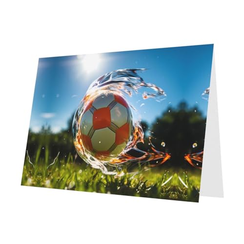 PHAYAH 10 Blatt Blitzkrieg Fußball-Urlaubskarten roter Umschlag geeignet als Hochzeitstag und Party-Einladungskarten von PHAYAH