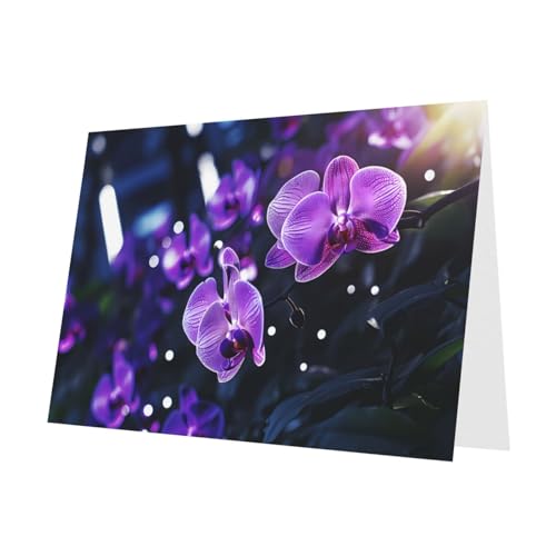 PHAYAH 10 Blatt Lonely Flower Urlaubskarten, roter Umschlag, geeignet als Hochzeitstag und Party-Einladungskarten von PHAYAH