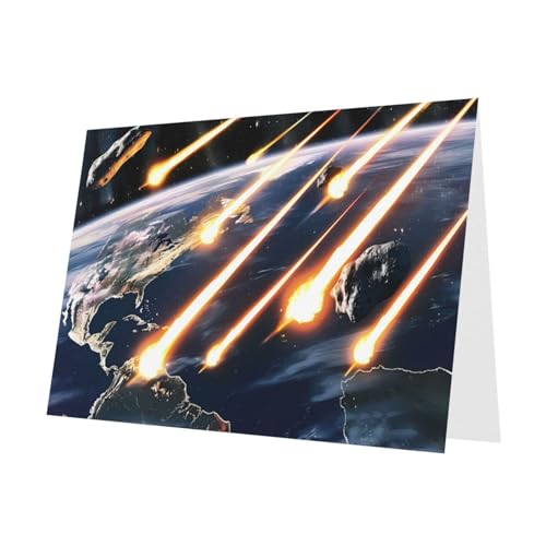 PHAYAH 10 Blatt Meteoritenschlag-Urlaubskarten, roter Umschlag, geeignet als Hochzeitstag und Party-Einladungskarten von PHAYAH