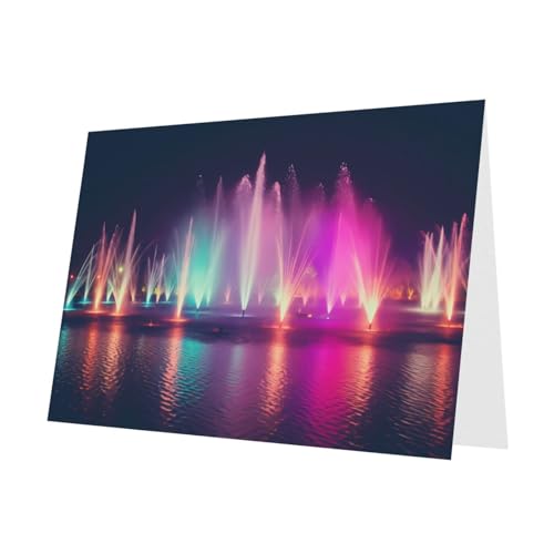 PHAYAH 10 Blatt Musik-Brunnen-Urlaubskarten, weißer Umschlag, geeignet als Hochzeits- und Party-Einladungskarten von PHAYAH