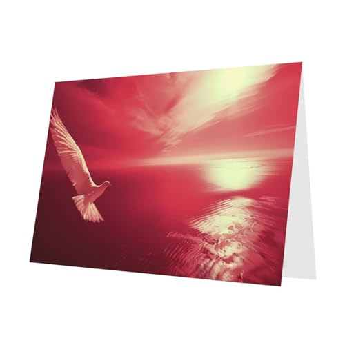 PHAYAH 10 Blatt Red Sky Urlaubskarten roter Umschlag geeignet als Hochzeitstag und Party-Einladungskarten von PHAYAH