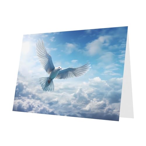 PHAYAH 10 Blatt Vogel blaue Wolken Urlaubskarten roter Umschlag geeignet als Hochzeitstag und Party-Einladungskarten von PHAYAH