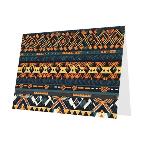 PHAYAH 10 Blatt afrikanische Stammeskarten mit ethnischer Textur, roter Umschlag, geeignet als Hochzeitstag und Party-Einladungskarten von PHAYAH