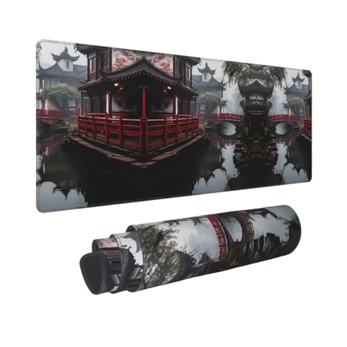 PHAYAH Gaming-Mauspad, Gangnam-Stil, Wasserstadt, 2-Muster, Größe XL, rutschfest, Gummi, genähte Kanten, 80 x 30 cm PHAYAH Gaming-Mauspad, Gangnam-Stil, Wasserstadt, 2-Muster, Größe XL, rutschfest, Gummi, genähte Kanten, 80 x 30 cm von PHAYAH