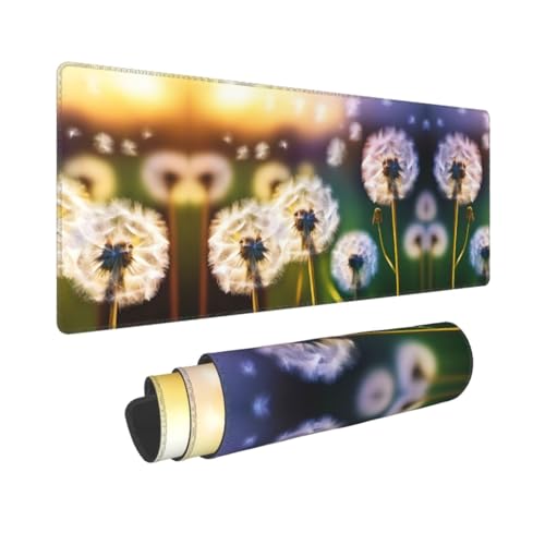 PHAYAH Gaming-Mauspad, Löwenzahn-Blumenmuster, Größe XL, rutschfest, Gummi, genähte Kanten, 80 x 30 cm PHAYAH Gaming-Mauspad, Löwenzahn-Blumenmuster, Größe XL, rutschfest, Gummi, genähte Kanten, 80 x 30 cm von PHAYAH