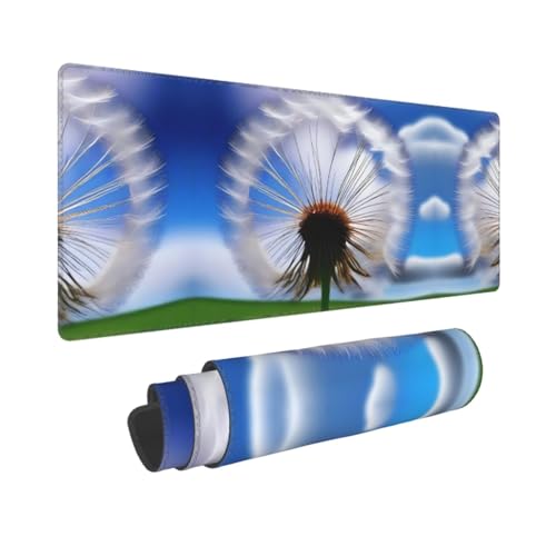 Phayah Gaming-Mauspad, Löwenzahn-Muster, XXL, XL, großes Mauspad, Schreibtischmatte, rutschfeste Gummi-Mäusepads, genähte Kanten, 31,5 x 30 cm Phayah Gaming-Mauspad, Löwenzahn-Muster, XXL, XL, großes Mauspad, Schreibtischmatte, rutschfeste Gummi-Mäusepads, genähte Kanten, 31,5 x 30 cm von PHAYAH