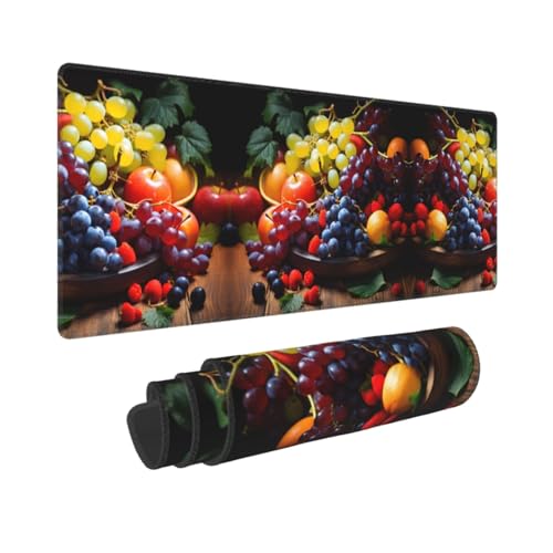 Phayah Gaming-Mauspad, Obstflor-Muster, XXL, XL, großes Mauspad, Schreibtischmatte, rutschfeste Gummi-Mäusepads, genähte Kanten, 31,5 x 30 cm Phayah Gaming-Mauspad, Obstflor-Muster, XXL, XL, großes Mauspad, Schreibtischmatte, rutschfeste Gummi-Mäusepads, genähte Kanten, 31,5 x 30 cm von PHAYAH