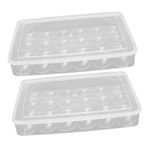 PHENOFICE Eierbehälter für den Kühlschrank 2 Stück Eieraufbewahrungsbehälter mit Deckel 24 Fächer Eierhalterbox für die Speisekammer in der Küche von PHENOFICE