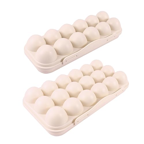 PHENOFICE 2St Eierlocher Behälter mit Deckel Eierhalter für gefüllte Eier mit Deckel Teufelseierschale mit Deckel Eierbehälter aufbewahrungsdose storage boxes Eierverschlussbehälter Khaki von PHENOFICE