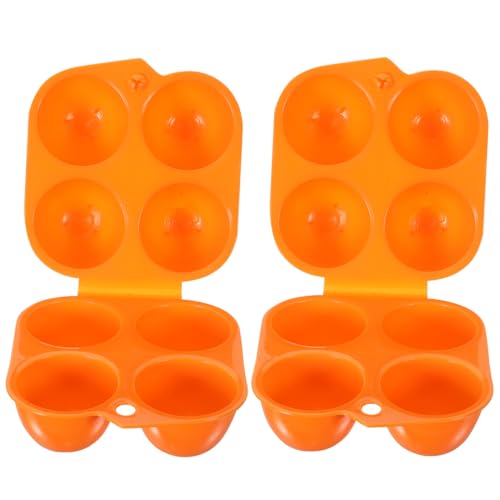 PHENOFICE 2st Eierkarton Mit 4 Fächern Eierspender Für Den Kühlschrank Eierlagerung Eierablage Tragbarer Eierwagen Teuflischer Eierträger Eierbehälter Eierhalter Eierkisten Plastik Orange von PHENOFICE