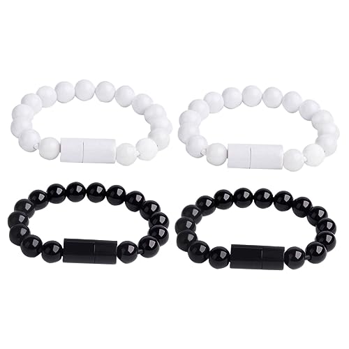 PHENOFICE 4 Stück Ladekabel Armband Magnetische Ladeleitung Ladegerät Tragbar Perlenarmband-ladegerät USB Datenkabel Armband Tragbares USB-ladegerät USB-ladekabel USB-ladegeräte USB-y-Kabel von PHENOFICE