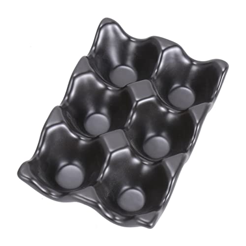 PHENOFICE 6 Aufbewahrungsbehälter für Eier küche organisation küchen organisation easy putz Hühnereierhalter rutschfeste Eierbecher Kühlschrank-Eierhalter Eierhalter aus Keramik Black von PHENOFICE