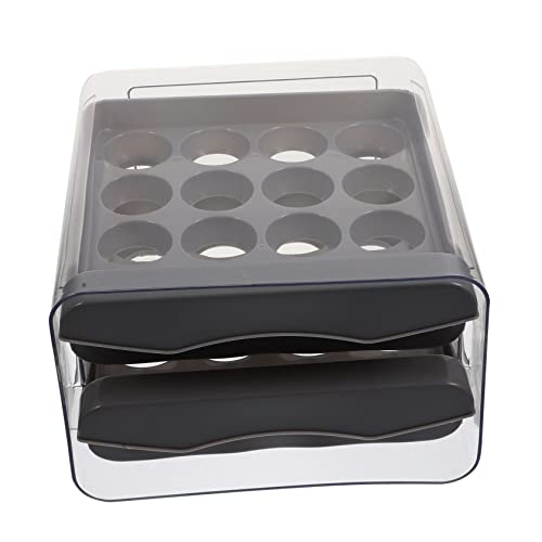 PHENOFICE Eieraufbewahrungsbox Eieraufbewahrung Transparente Eierbox Mit Schubladenfunktion 32 Fächer Praktischer Eierorganizer Für Kühlschrank Dickwandige Für Frische Eier von PHENOFICE