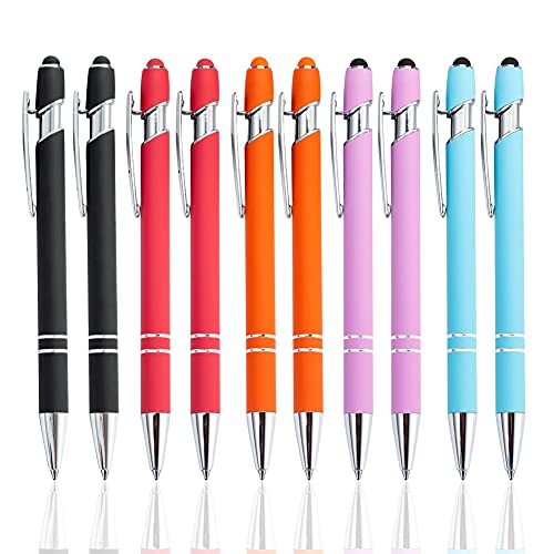PHIEZC 10 Kugelschreiber mit touchpen,2 in 1 Universal kapazitive Stylus Stifte,Druckkugelschreiber für Touchscreen-Geräte,Eingabestift Kompatibel mit Smartphones und Tablets von PHIEZC
