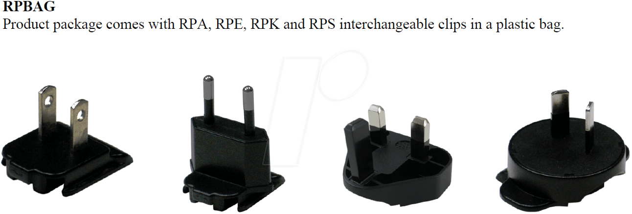 PSA CLIP-KIT - Adapterset für PSA-Serie, EU, USA, UK, AU von PHIHONG