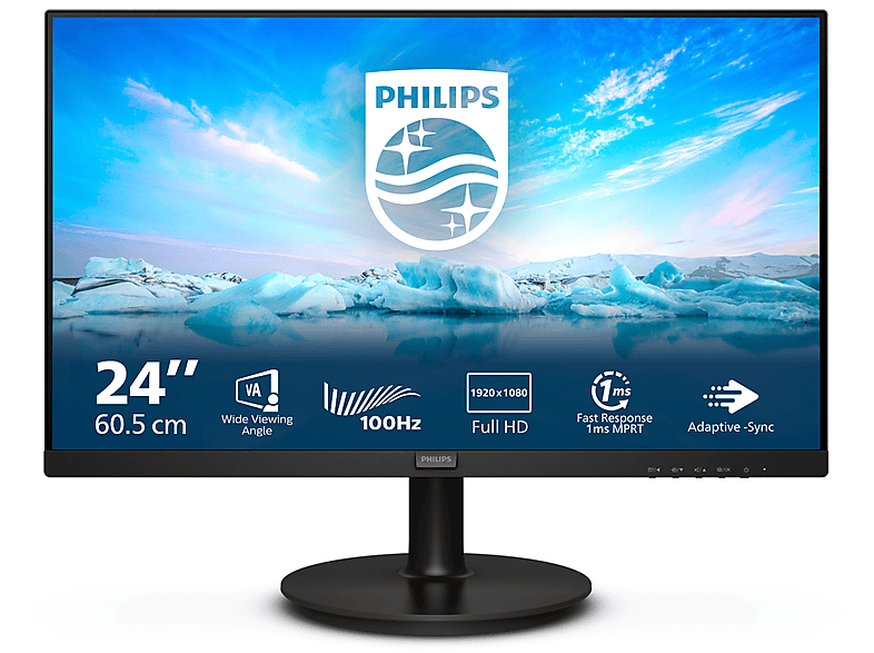 PHILIPS 241V8LAB 23,8 Zoll Full-HD Monitor (4 ms Reaktionszeit von PHILIPS