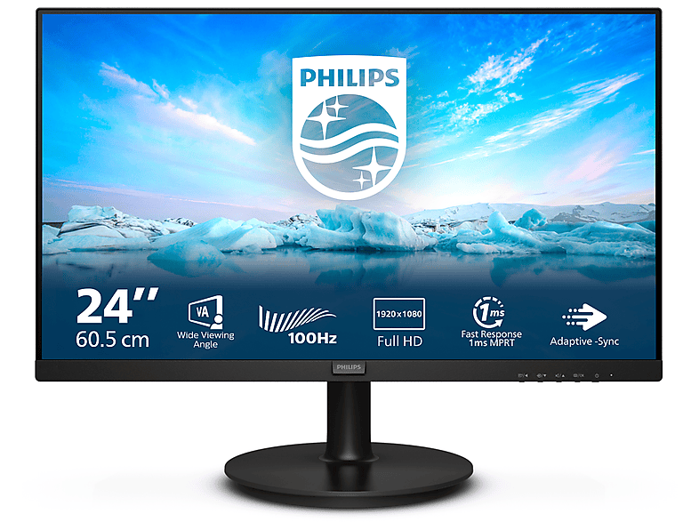 PHILIPS 241V8LAB 23,8 Zoll Full-HD Monitor (4 ms Reaktionszeit, 100 Hz) von PHILIPS