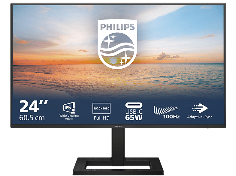 PHILIPS 24E1N1300AE 23,8 Zoll Full-HD Monitor (4 ms Reaktionszeit, 100 Hz) von PHILIPS
