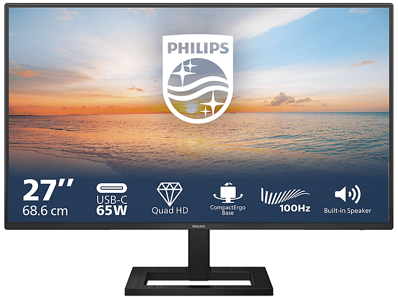 PHILIPS 27E1N1600AE 27 Zoll QHD Monitor (4 ms Reaktionszeit von PHILIPS