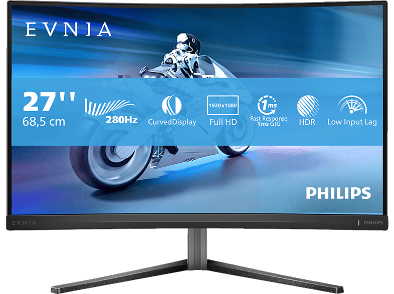 PHILIPS 27M2C5200W 27 Zoll Full-HD Gaming Monitor (0,3 ms Reaktionszeit von PHILIPS