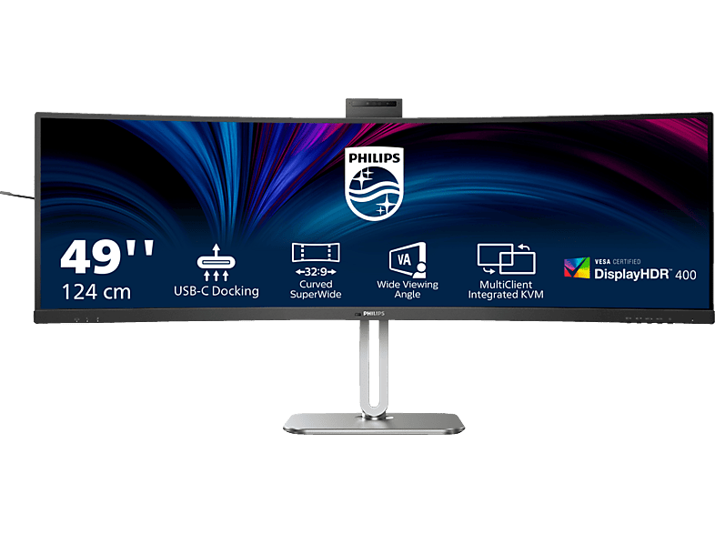 PHILIPS 49 B2U 5900CH 48,8 Zoll DQHD Gaming Curved Monitor (4 ms Reaktionszeit, 60 Hz) von PHILIPS