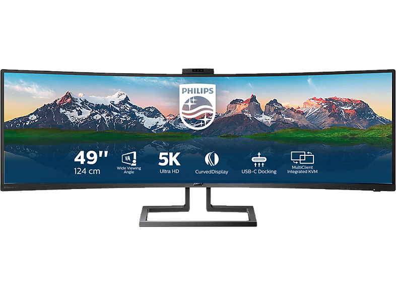 PHILIPS 499P9H 48,8 Zoll 5K Ultrawide Monitor (5 ms Reaktionszeit, 60 Hz) von PHILIPS