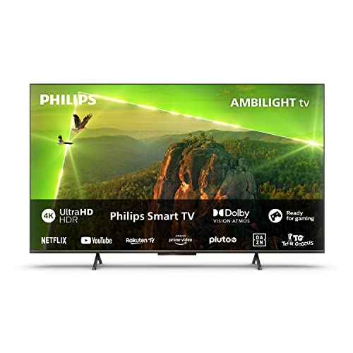 PHILIPS Ambilight PUS8118 139 cm (55 Zoll) Smart 4K LED-Fernseher | UHD und HDR10+ | 60Hz | P5 Perfect Picture Processor | SAPHI | Dolby Atmos | Kompatibel mit Google Assistant und Alexa von PHILIPS