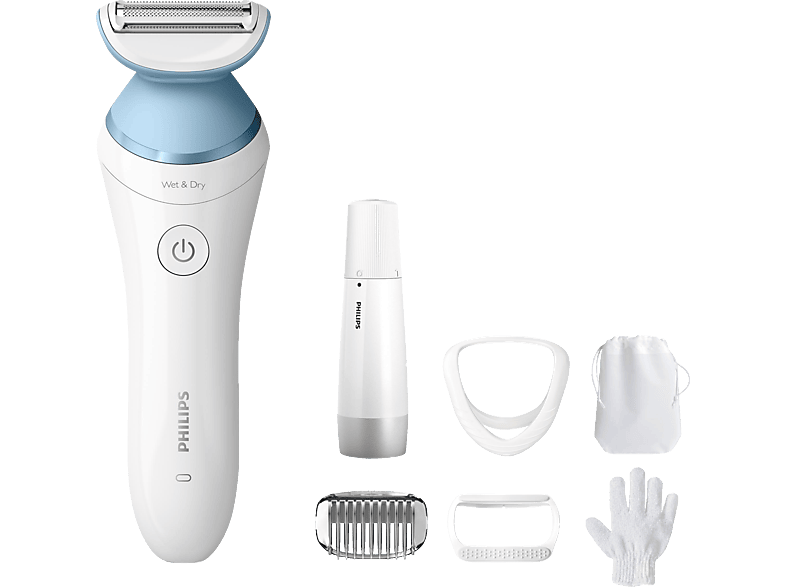 PHILIPS BRL166/91 Lady Shaver Serie 8000 Rasierer, Weiß/Blau von PHILIPS