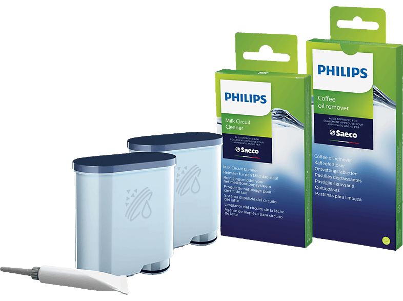 PHILIPS CA6707/10 AquaClean für alle Philips/Saeco Kaffeevollautomaten mit AquaClean-Aufkleber am Wassertank Rund-um Pflege-Set Mehrfarbig von PHILIPS