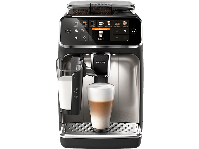 PHILIPS EP5447/90 Serie 5400 LatteGo 12 Kaffeespezialitäten Kaffeevollautomat Schwarz/Chrom von PHILIPS