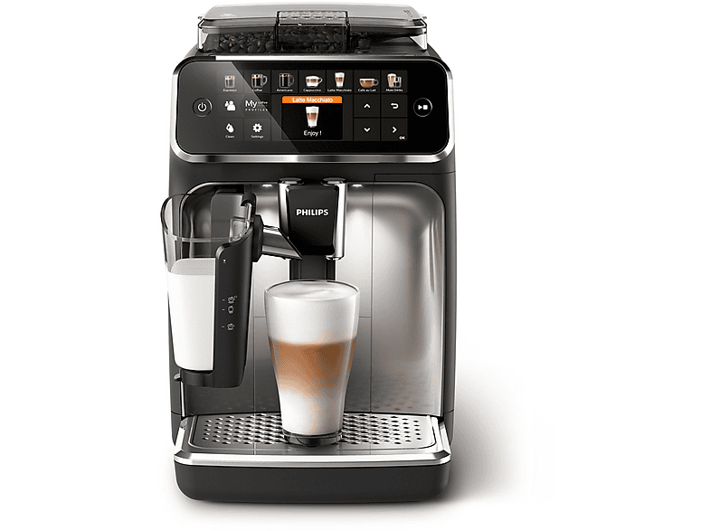 PHILIPS EP5447/90 Serie 5400 LatteGo 11 Kaffeespezialitäten Kaffeevollautomat Schwarz/Chrom von PHILIPS