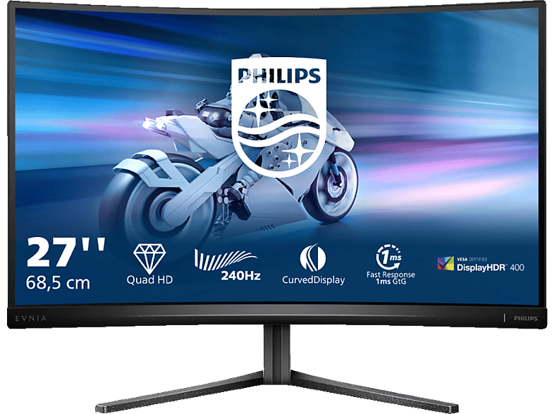 PHILIPS Evnia 27M2C5500W/00 27 Zoll QHD Gaming Monitor (1 ms Reaktionszeit, 240 Hz) von PHILIPS